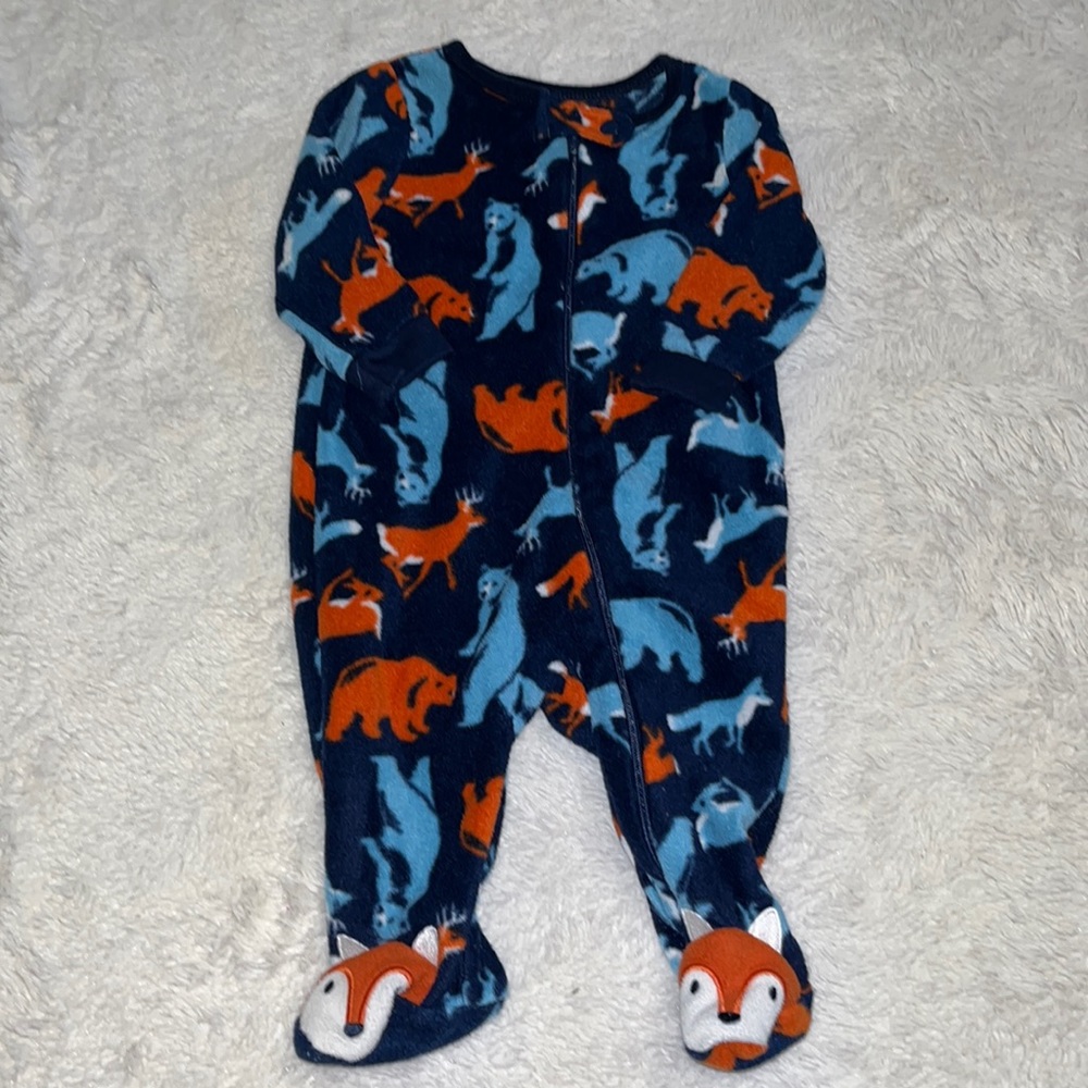 (2 for $10) joe fresh fuzzy zipper footie/ sleeper 0-3 month baby boy